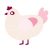 A cream and rose chicken with a speckle pattern