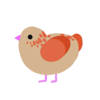 (unnamed), a beige and vermilion chicken with a neck-speckle pattern