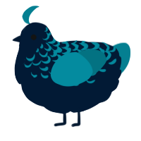 A tumblr and sea chicken with a half-lace pattern