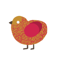 Phoenix, a gold and crimson chicken with a double-lace pattern