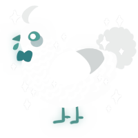 A mist and silver chicken with a lace pattern