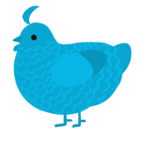 A cerulean chicken with a lace pattern