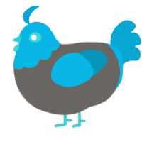 A grey and cerulean chicken with a head pattern