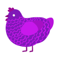 A violet and amethyst chicken with a lace pattern