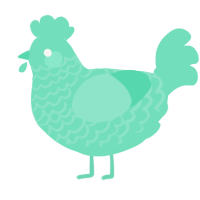 A mint chicken with a lace pattern