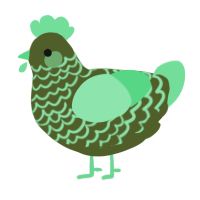 A olive and spring chicken with a lace pattern