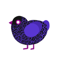 prince of the dark, a black and indigo chicken with a double-lace pattern