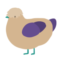 A beige and overcast chicken