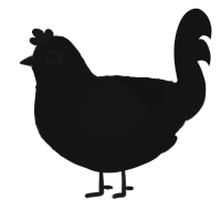 A black chicken with a lace pattern