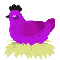 A amethyst and plum chicken with a half-lace pattern