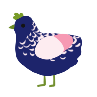 A navy and rose chicken with a half-lace pattern