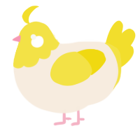 A cream and yellow chicken with a head pattern