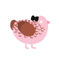 A rose and russet chicken with a half-lace pattern