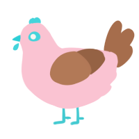 A rose and brown chicken
