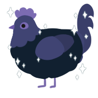 A tumblr and navy chicken with a head pattern