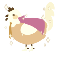A beige and cream chicken with a head pattern