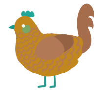 fried jr, a ochre and brown chicken with a lace pattern