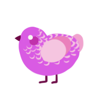 amori, a orchid and pink chicken with a half-lace pattern