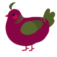 A maroon and olive chicken with a neck-band pattern