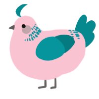 A rose and teal chicken with a neck-band pattern