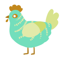 A mint and lemon chicken with a half-bar pattern