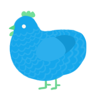 A sky chicken with a lace pattern