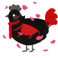 A sable and red chicken with a half-bar pattern