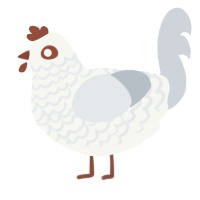 A white and mist chicken with a lace pattern