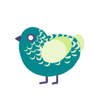 (unnamed), a teal and apple chicken with a half-lace pattern