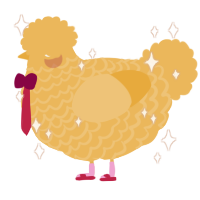 A honey chicken with a lace pattern