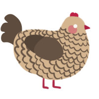 A beige and bark chicken with a lace pattern