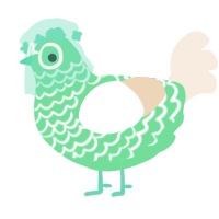 A spring and cream chicken with a lace pattern