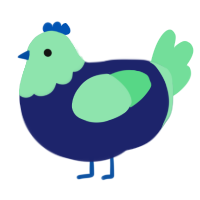 A navy and spring chicken with a head pattern
