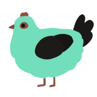 A mint and sable chicken