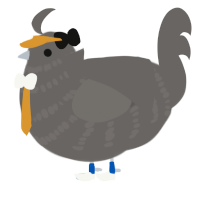 A grey chicken with a bar pattern