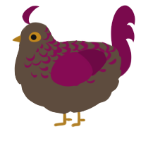 A bark and wine chicken with a half-lace pattern