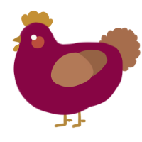 A maroon and brown chicken