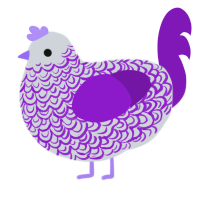 A mist and violet chicken with a double-lace pattern