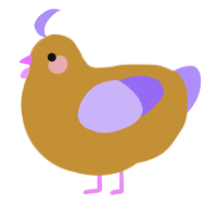 A gold and lilac chicken