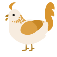 A cream and orange chicken with a neck-speckle pattern