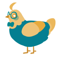 A sea and honey chicken with a head pattern