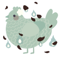 A aqua chicken with a lace pattern