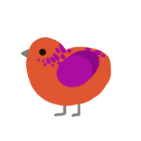 mango monday, a vermilion and plum chicken with a neck-speckle pattern