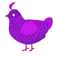 A violet and amethyst chicken with a lace pattern