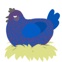 A overcast and ultramarine chicken with a double-lace pattern
