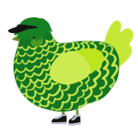 A leaf and lime chicken with a lace pattern