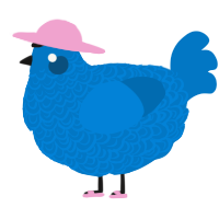 A sapphire chicken with a double-lace pattern