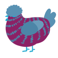 A spring and brown chicken with a bar pattern