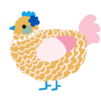 A honey and rose chicken with a lace pattern