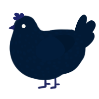A tumblr chicken with a speckle pattern